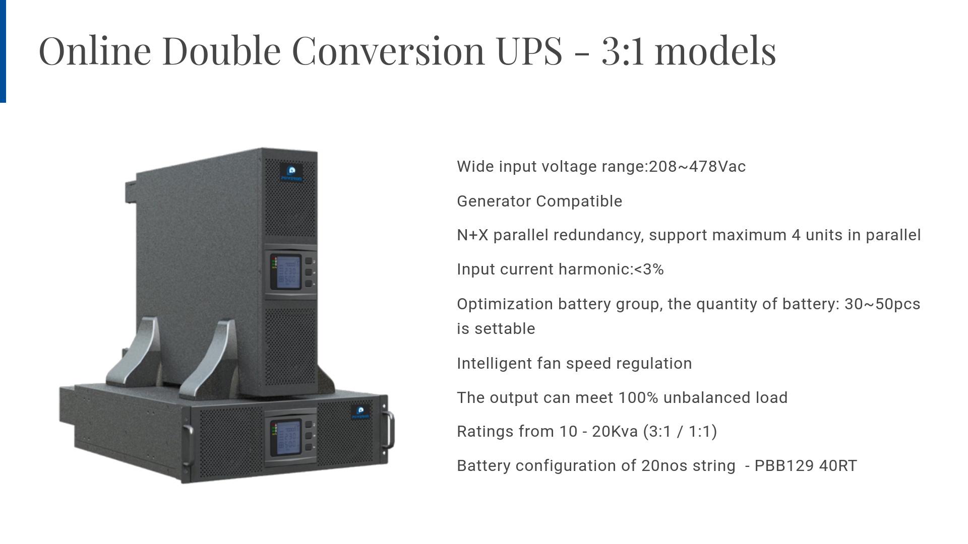 Online Double Conversion UPS - 3:1 Models