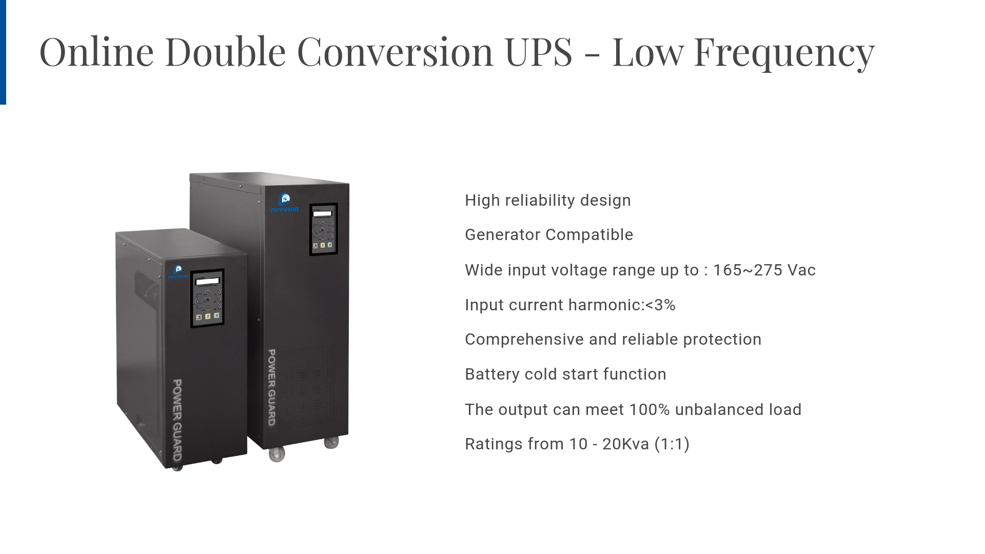 Online Double Conversion UPS - Low Frequency